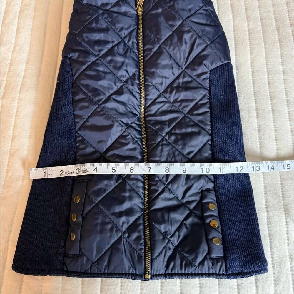 Top Paw Navy Quilted Zipper Dog Vest Size L
